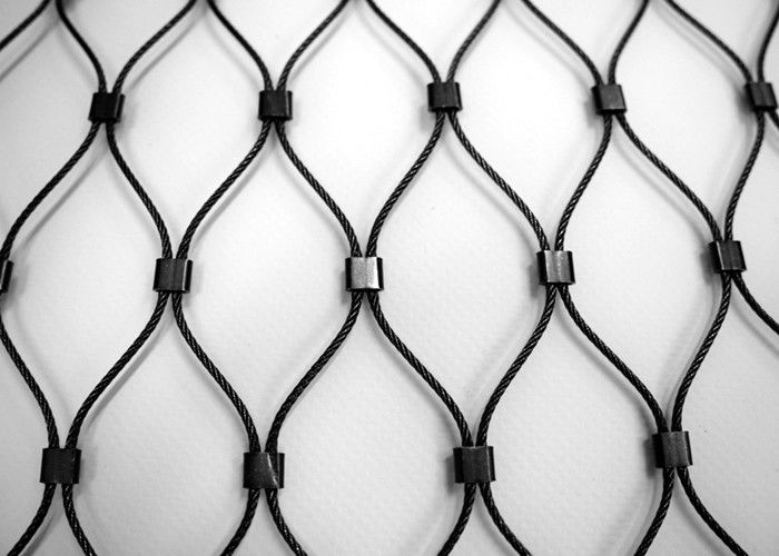 YT-2076FB Wire Rope Ferrule Mesh , SS Rope Mesh With Roll Size Customized